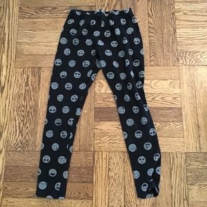 Girl’s Emoji Black and Gray Leggings